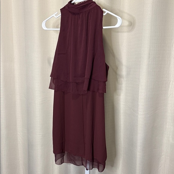 White House Black Market Burgundy High Low Dress - Picture 3 of 3